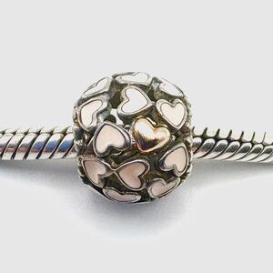 Pandora Pink Abundance Of Love Sterling Silver & 14k Gold Charm